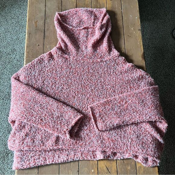 Free People BFF Cropped Cowl Neck Marled Sweater Red Lotus Ultrasoft Wom… - Picture 3 of 8